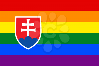Slovak Gay vector flag or LGBT