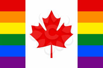 Canadian Gay vector flag or LGBT