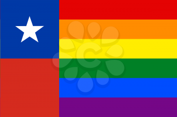 Chilean Gay vector flag or LGBT
