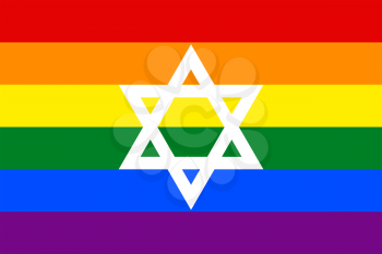 Israeli Gay vector flag or LGBT