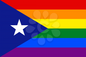 Puerto Rico Gay vector flag or LGBT