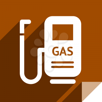 Gas filling, transport flat icon, sticker square shape, modern color