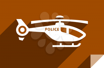 Helicopter, transport flat icon, sticker square shape, modern color