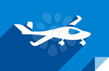 Aeroplane - Transport flat icon, sticker square shape, modern color