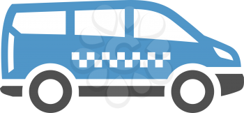 Taxi car- gray blue icon isolated on white background