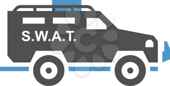 SWAT car - gray blue icon isolated on white background