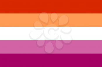 New Lesbian pride flag created in 2018, LGBT symbol Isolated on white background