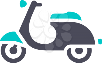 Scooter icon, gray turquoise icon on a white background