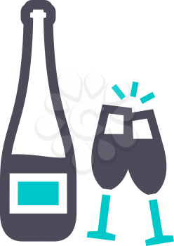 champagne, gray turquoise icon on a white background