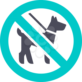 No dog, gray turquoise icon on a white background