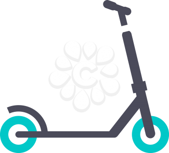 Micro scooter, gray turquoise icon on a white background