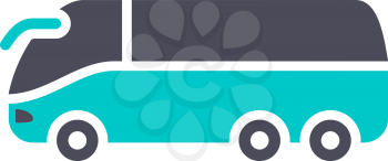 Bus icon, gray turquoise icon on a white background