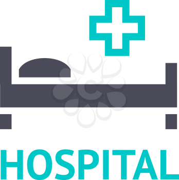 Hospital, gray turquoise icon on a white background