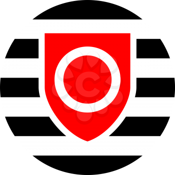 Ownership pride flag, round shape icon on white background