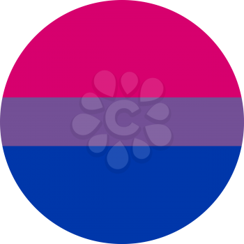 Bi flag, round shape icon on white background