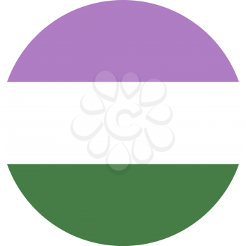 Genderqueer flag, round shape icon on white background