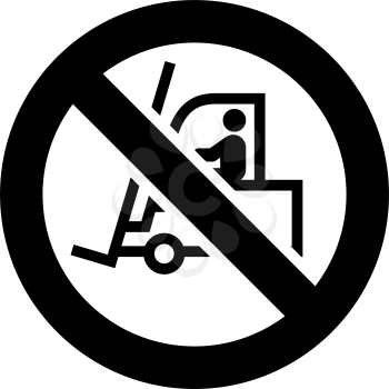 No loader forbidden sign, modern round sticker, vector illustration for your design