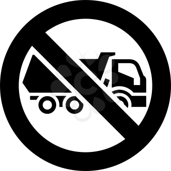 No freight transport forbidden sign, modern round sticker, vector illustration for your design