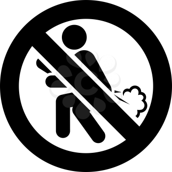 No farting forbidden sign, modern round sticker