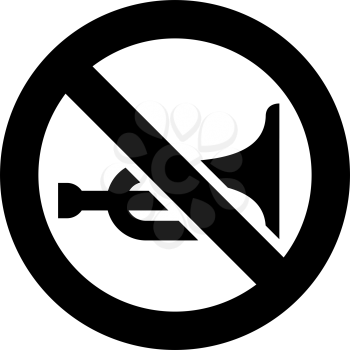 No horn forbidden sign, modern round sticker