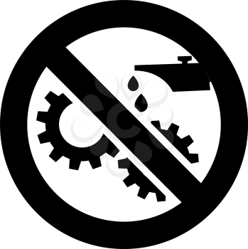 Do not lubricate forbidden sign, modern round sticker