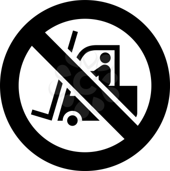 No loader forbidden sign, modern round sticker, vector illustration for your design