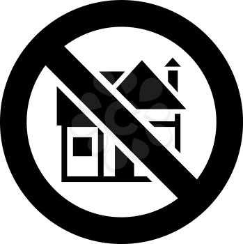 No housing forbidden sign, modern round sticker