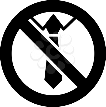No Neckties forbidden sign, modern round sticker