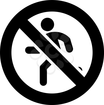 No running forbidden sign, modern round sticker