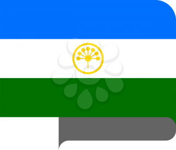 Flag of Bashkortostan horizontal shape, pointer for world map