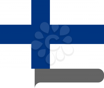 Flag of Finland horizontal shape, pointer for world map