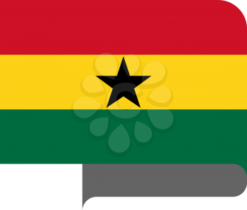 Flag of Ghana horizontal shape, pointer for world map