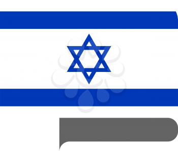 Flag of Israel horizontal shape, pointer for world map