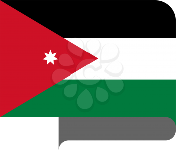 Flag of Jordan horizontal shape, pointer for world map