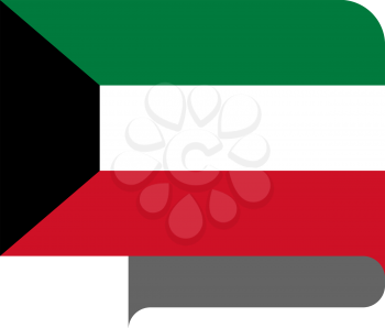 Flag of Kuwait horizontal shape, pointer for world map