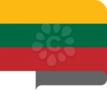 Flag of Lithuania horizontal shape, pointer for world map
