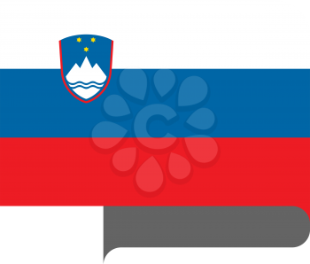 Flag of Slovenia horizontal shape, pointer for world map