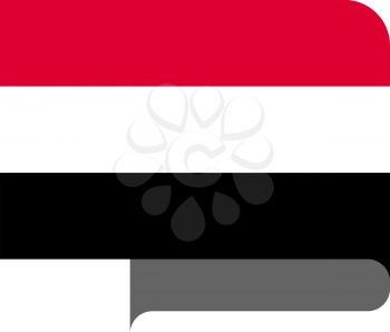 Flag of Republic of Yemen horizontal shape, pointer for world map