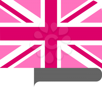 Pink Jack flag - LGBT pride community flag of Great Britain, vector illustration