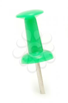 close up of a pushpin on white background 