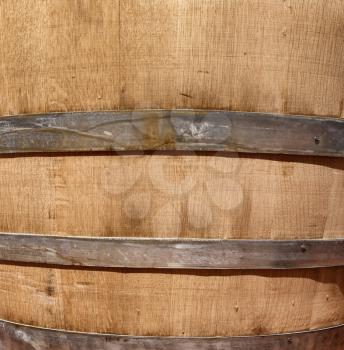 Background of new wooden barrel made from oak 