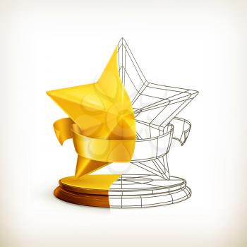 Award half stars, vector