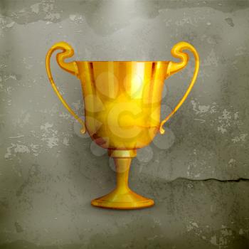 Gold trophy, old-style vector