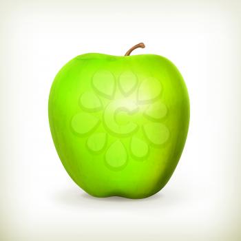 Green apple, vector