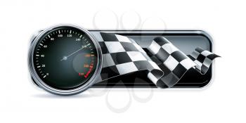 Racing banner with speedometer