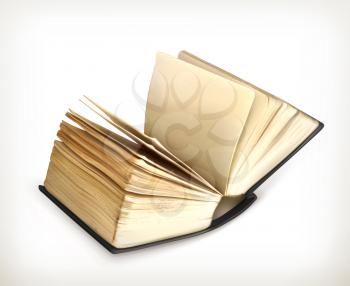 Old book icon vector