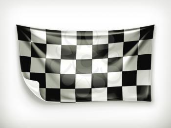 Checkered banner, vector