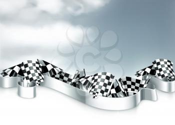 Checkered flags vector background