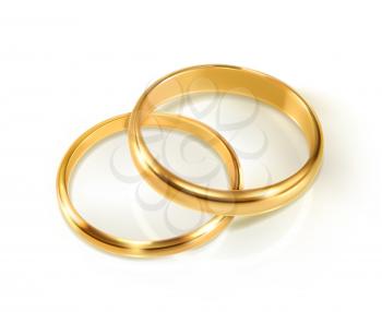 Pair of wedding rings, vector illustration