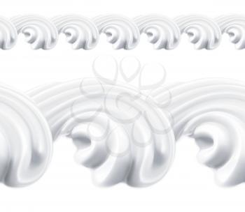 Whipped cream, vector seamless pattern